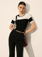 Color Block Ribbed Knit Top